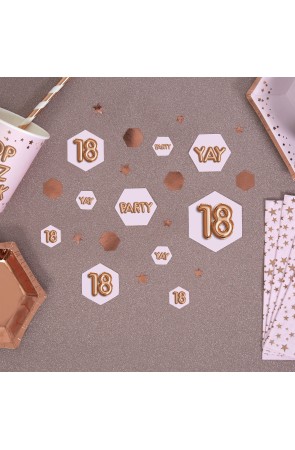 Confeti para mesa "18" - Glitz & Glamour Pink & Rose Gold