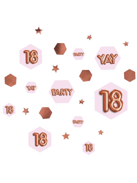 Confeti para mesa "18" - Glitz & Glamour Pink & Rose Gold