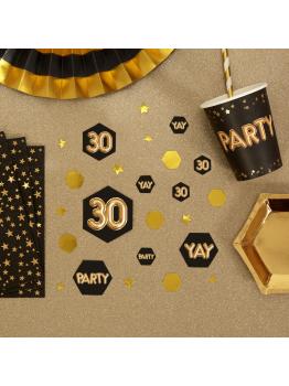 Confeti para mesa "30" - Glitz & Glamour Black & Gold