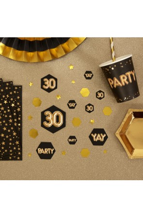 Confeti para mesa "30" - Glitz & Glamour Black & Gold