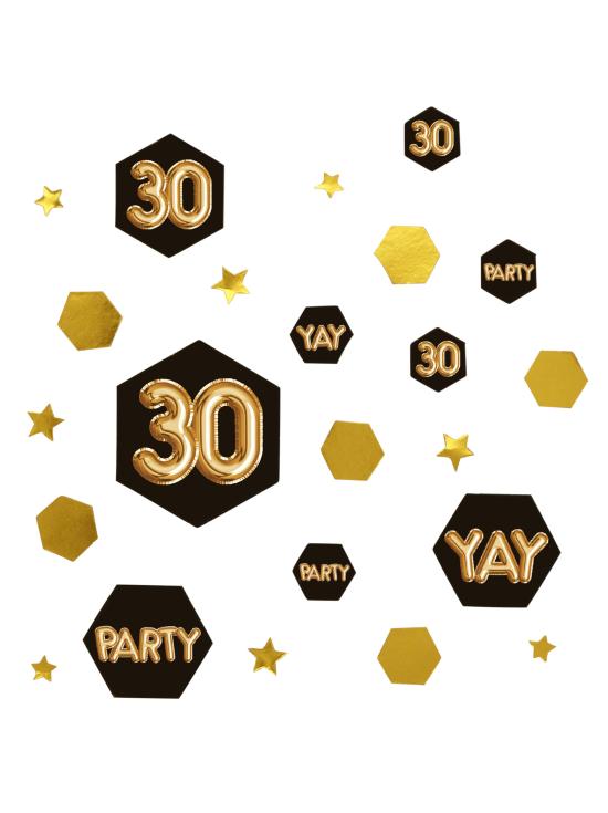 Confeti para mesa "30" - Glitz & Glamour Black & Gold