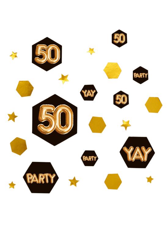 Confeti para mesa "50" - Glitz & Glamour Black & Gold