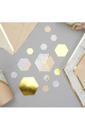 Confeti para mesa estampado geométrico melocotón - Colour Block Marble