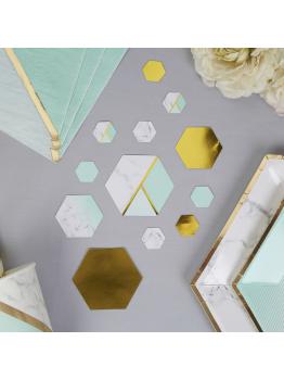 Confeti para mesa estampado geométrico verde menta - Colour Block Marble