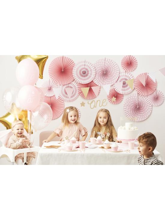 Decoración para tarta "1st Birthday" dorado - Pink 1st Birthday
