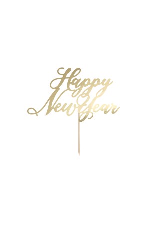 Decoración para tarta "Happy New Year" dorado - New Year