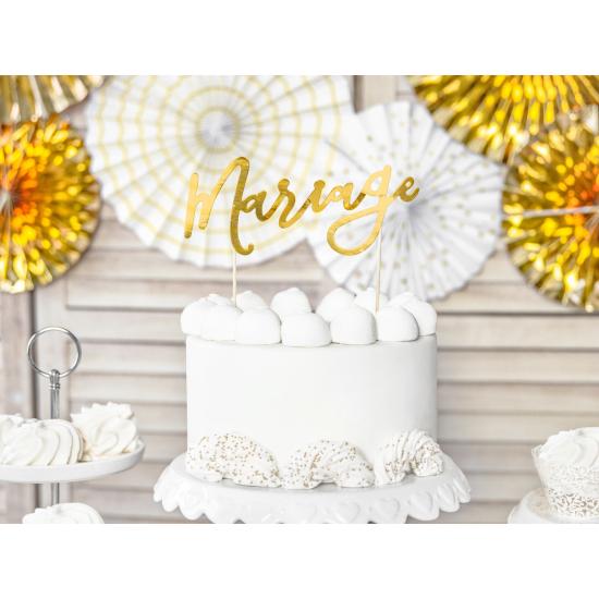 Decoración para tarta "Mariage" -  White & Gold Wedding Decoración para tarta "Mariage" -  White & Gold Wedding