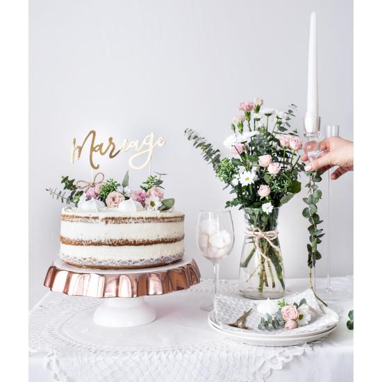 Decoración para tarta "Mariage" -  White & Gold Wedding Decoración para tarta "Mariage" -  White & Gold Wedding
