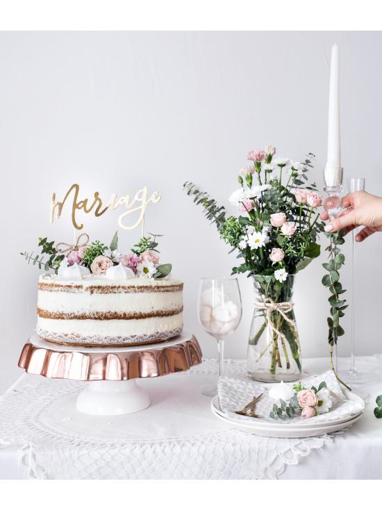 Decoración para tarta "Mariage" -  White & Gold Wedding
