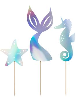 Decoración para tarta cola de sirena iridiscente- Iridescent Mermaid