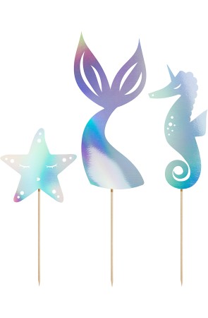 Decoración para tarta cola de sirena iridiscente- Iridescent Mermaid