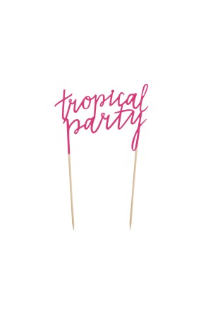 Decoración para tarta fucsia - Tropical Party