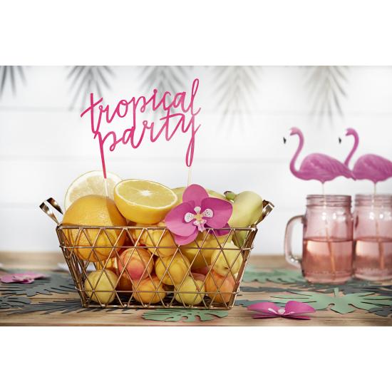 Decoración para tarta fucsia - Tropical Party