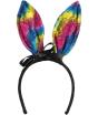 Diadema de conejita tricolor para adulto