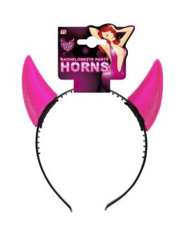 Diadema de cuernos rosas