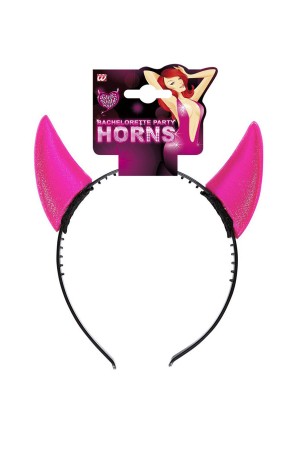 Diadema de cuernos rosas