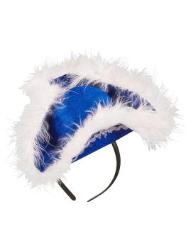 Diadema de tricornio azul con marabú para mujer