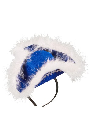 Diadema de tricornio azul con marabú para mujer