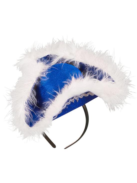 Diadema de tricornio azul con marabú para mujer