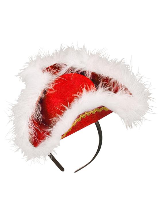 Diadema de tricornio granate con marabú para mujer