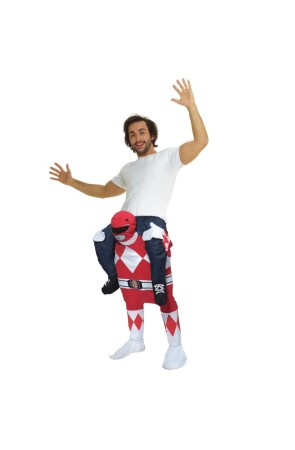 Disfraz a hombros de Power Ranger rojo para adulto
