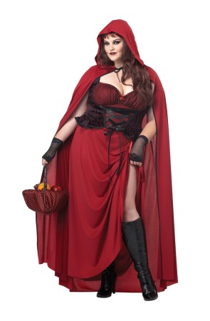Disfraz de Caperucita oscura para mujer talla grande
