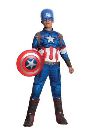 Disfraz de Capitán América Vengadores: La Era de Ultrón deluxe para niño