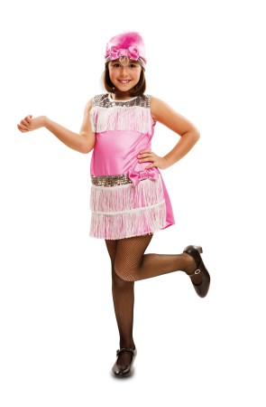 Disfraz de Charlestón rosa para niña