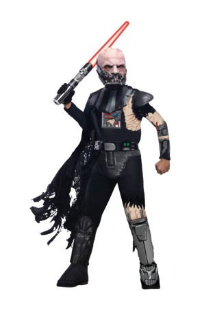 Disfraz de Darth Vader dañado en combate deluxe para niño