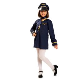 Disfraz de asistente de vuelo para niña