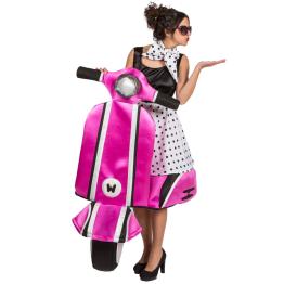 Disfraz Chica Años 50 con Moto para adultas