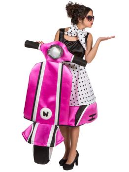 Disfraz Chica Años 50 con Moto para adultas