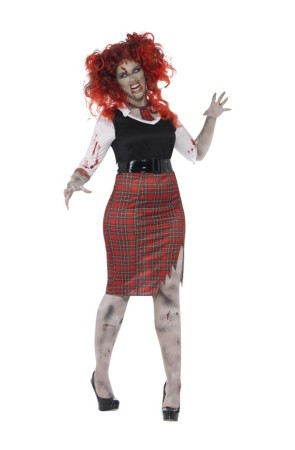 Disfraz de colegiala zombie para mujer talla grande