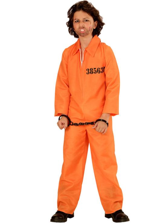 Disfraz de Convicto Infantil – Mono Naranja de Preso para Niños