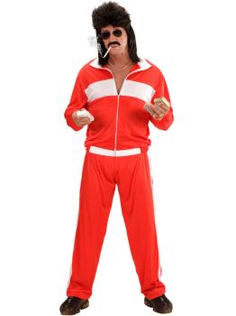 Disfraz de deportista rojo para hombre