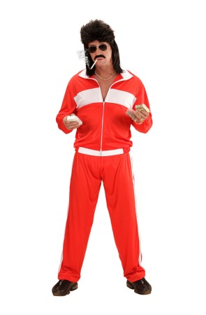 Disfraz de deportista rojo para hombre