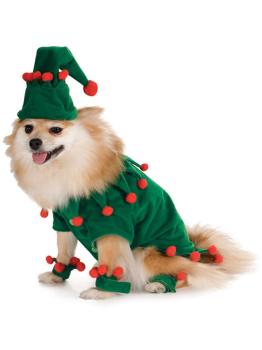 Disfraz de elfo navideño para perro