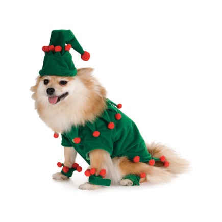Disfraz de elfo navideño para perro