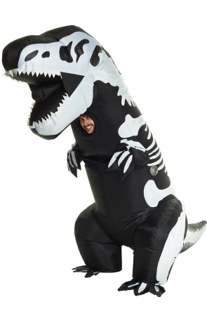 Disfraz de esqueleto de dinosaurio T-Rex inflable para adulto