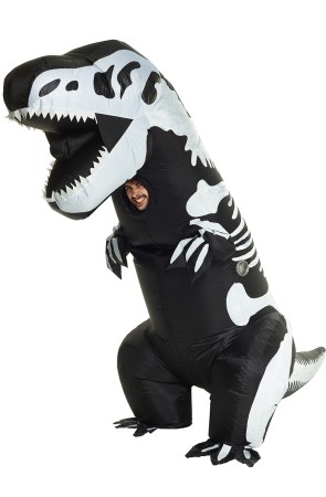 Disfraz de esqueleto de dinosaurio T-Rex inflable para adulto