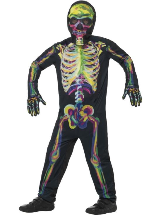 Disfraz Esqueleto Multicolorido fluor infantil