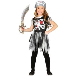 Disfraz de esqueleto pirata  niña.