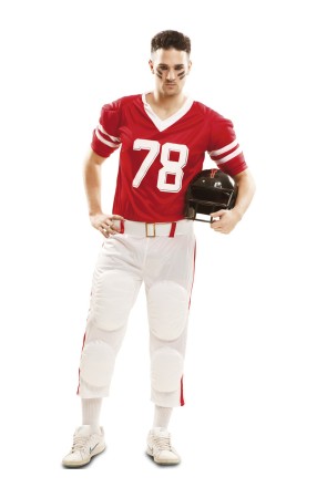 Disfraz de fútbol americano rojo para hombre