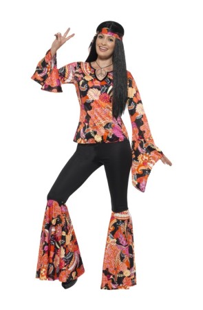 Disfraz de hippie festivalera para mujer