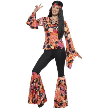 Disfraz de hippie festivalera para mujer