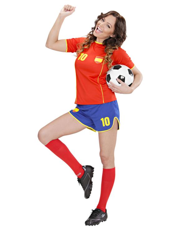 Disfraz de Jugadora de fútbol Español para mujer
