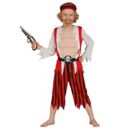Disfraz de pirata rojo para niño ^