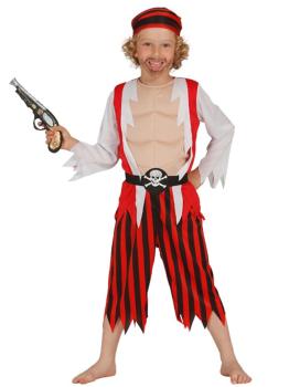 Disfraz de pirata rojo para niño ^