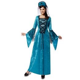 Disfraz de Princesa Azul Medieval para mujer