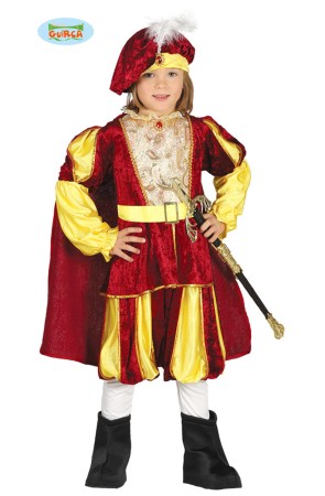 Disfraz Príncipe Cuento Burdeos para niños